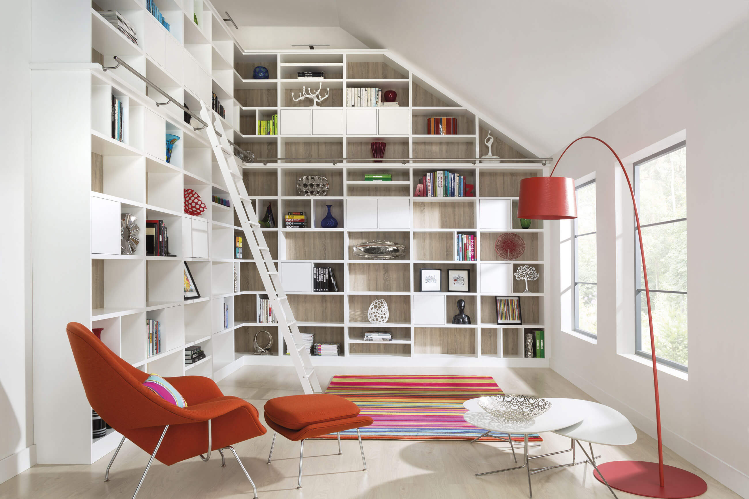 Contemporary White Library Neville Johnson