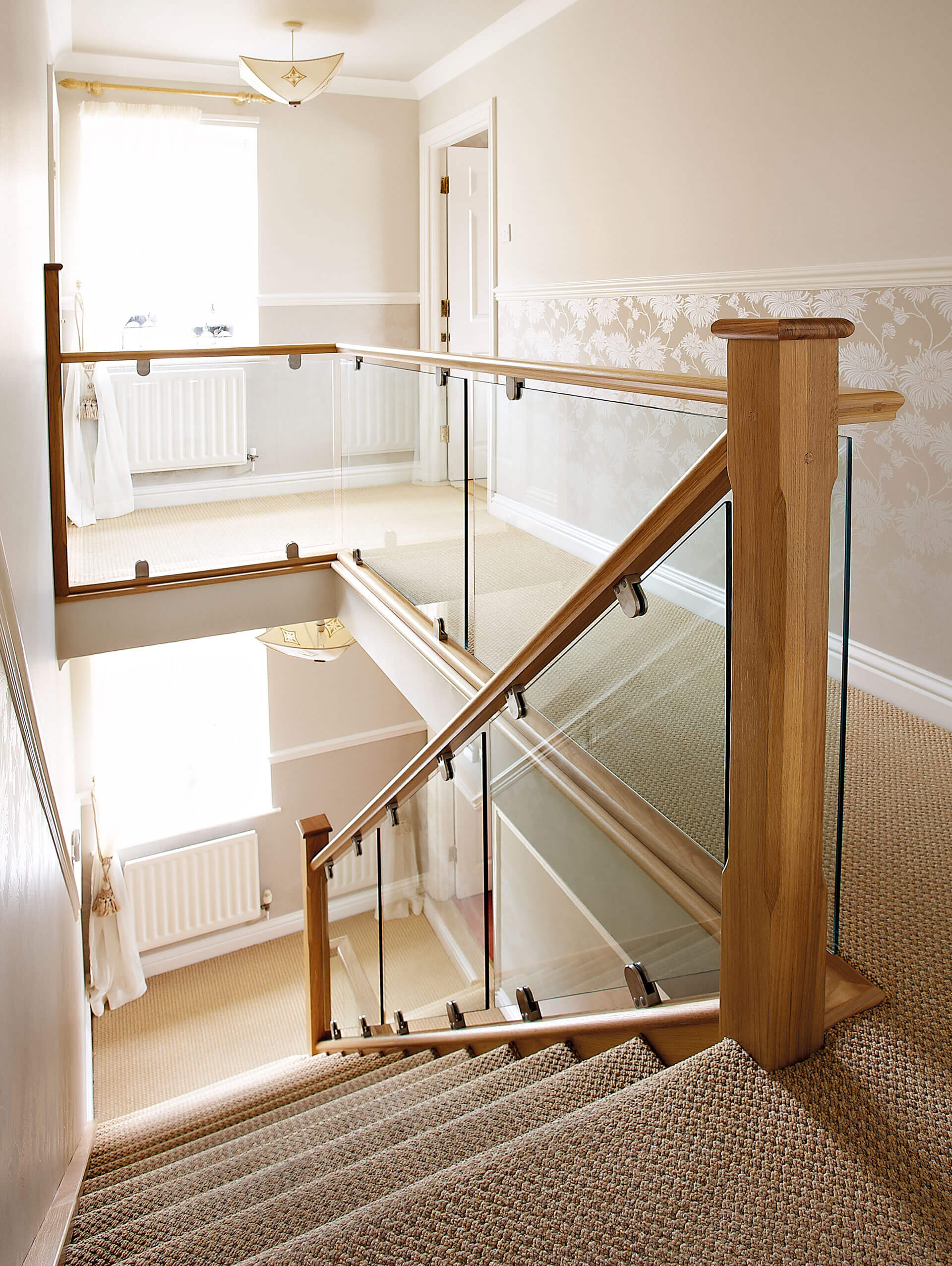 Oak and Glass Staircase - Neville Johnson